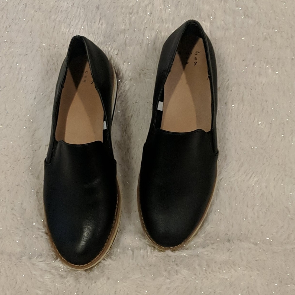 A New Day Black Flats - Size 8